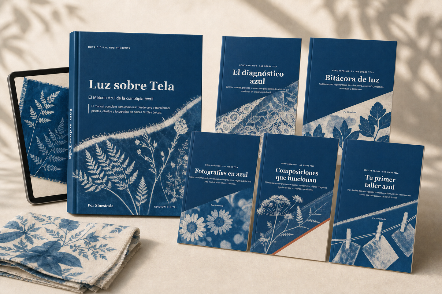 Luz sobre Tela — Método de Cianotipia Textil + 5 Bonos